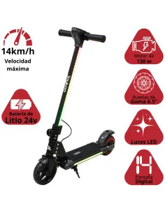 Scooter Eléctrico para Niños con Luces LED Plegable Batería de Litio 24V Ruedas de Goma Soporta hasta 60 kg Joykoo - 1 2