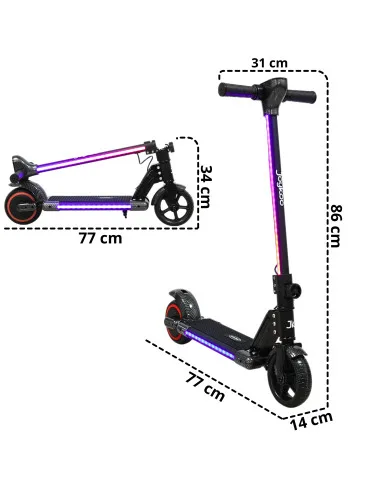 Scooter Eléctrico para Niños con Luces LED Plegable Batería de Litio 24V Ruedas de Goma Soporta hasta 60 kg | Joykoo Tienda Oficial