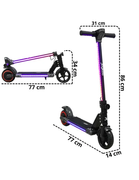 Scooter Eléctrico para Niños con Luces LED Plegable Batería de Litio 24V Ruedas de Goma Soporta hasta 60 kg | Joykoo Tienda Oficial