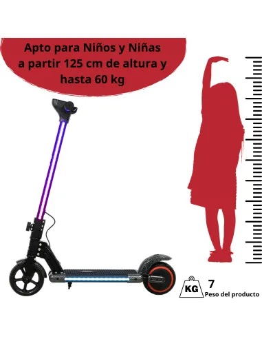 Scooter Eléctrico para Niños con Luces LED Plegable Batería de Litio 24V Ruedas de Goma Soporta hasta 60 kg | Joykoo Tienda Oficial