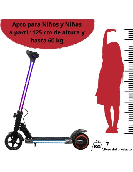 Scooter Eléctrico para Niños con Luces LED Plegable Batería de Litio 24V Ruedas de Goma Soporta hasta 60 kg | Joykoo Tienda Oficial