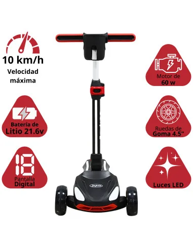 Scooter Eléctrico para Niños con Luces LED Plegable Altura Ajustable Batería de Litio 21.6V Soporta 50 kg | Joykoo Tienda Oficial