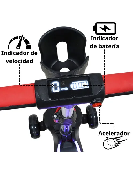 Scooter Eléctrico para Niños con Luces LED Plegable Altura Ajustable Batería de Litio 21.6V Soporta 50 kg | Joykoo Tienda Oficial