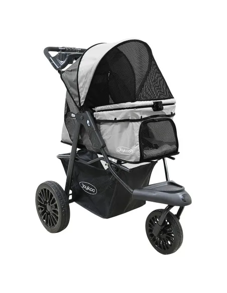 Carriola para Mascotas 3 Ruedas para Raza Chica y Mediana Plegable Correas de Seguridad Portavasos Soporta hasta 15 kg | Joykoo Tienda Oficial