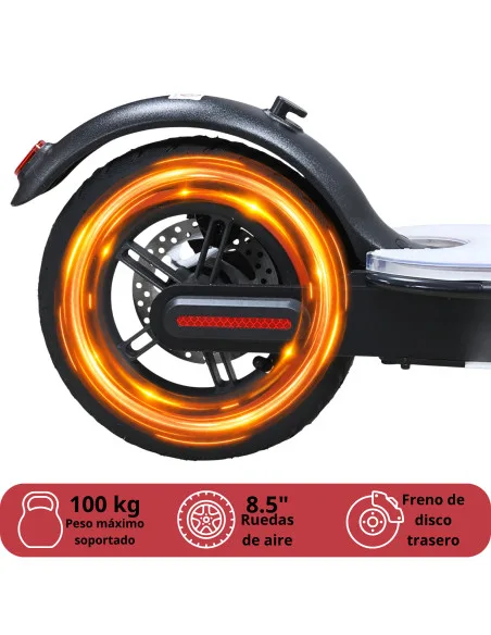 Scooter Eléctrico Plegable Motor 250W 25 km/h App Inteligente Ruedas 8.5 Pulgadas de Aire Soporta hasta 100 kg | Joykoo Tienda Oficial