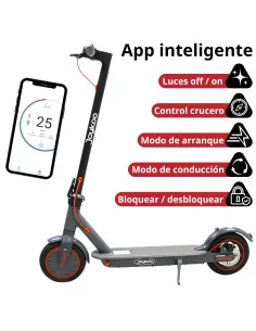 Scooter Eléctrico Plegable Motor 250W 30 km/h 3 Modos de Conducción Ruedas de Hule 8.5" Soporta hasta 100 kg Joykoo - 1 2