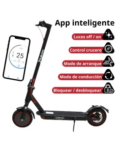Scooter Eléctrico para Adulto 250W Velocidad Máxima 30 km/h Plegable App Luces Ruedas 8.5” Soporta 100 kg Joykoo - 1 2
