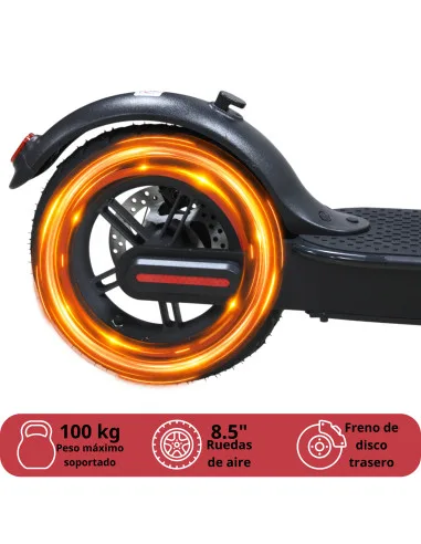 Scooter Eléctrico para Adulto 250W Velocidad Máxima 30 km/h Plegable App Luces Ruedas 8.5” Soporta 100 kg | Joykoo Tienda Oficial