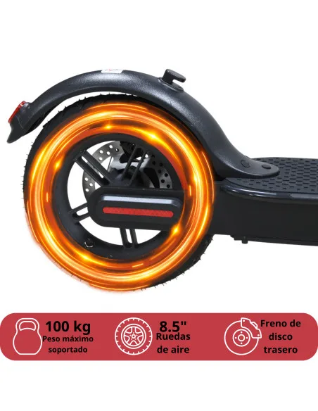 Scooter Eléctrico para Adulto 250W Velocidad Máxima 30 km/h Plegable App Luces Ruedas 8.5” Soporta 100 kg | Joykoo Tienda Oficial