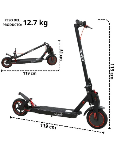Scooter Eléctrico Plegable 250W Velocidad Máxima 30 km/h 3 Velocidades App Ruedas 8.5" Freno de Disco Soporta 100 kg | Joykoo Tienda Oficial