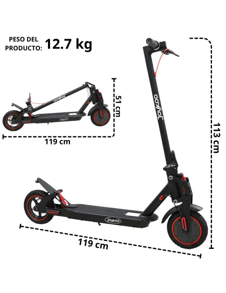 Scooter Eléctrico Plegable 250W Velocidad Máxima 30 km/h 3 Velocidades App Ruedas 8.5" Freno de Disco Soporta 100 kg | Joykoo Tienda Oficial