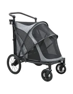 Carriola Plegable para Mascotas Ruedas  de Goma con Freno Manubrio Ajustable y Correas de Seguridad hasta 30 kg Joykoo - 1