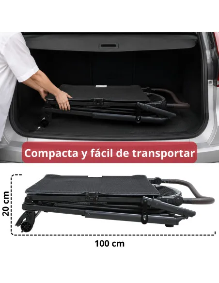 Carriola Plegable para Mascotas Ruedas  de Goma con Freno Manubrio Ajustable y Correas de Seguridad hasta 30 kg | Joykoo Tienda Oficial