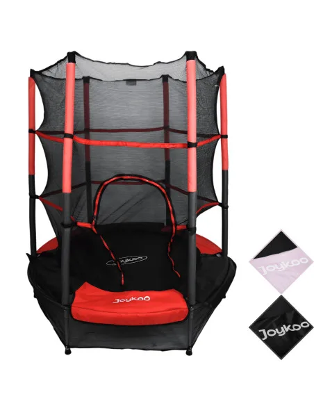 Trampolín Infantil Brincolín 140 cm 55 Pulgadas con Red de Seguridad Alta 36 Resortes Acero Galvanizado Soporta 50 kg | Joykoo Tienda Oficial