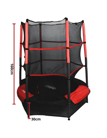 Trampolín Infantil Brincolín 140 cm 55 Pulgadas con Red de Seguridad Alta 36 Resortes Acero Galvanizado Soporta 50 kg | Joykoo Tienda Oficial