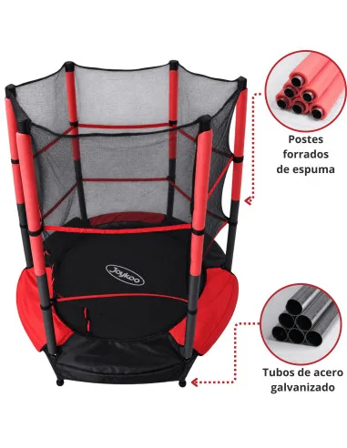 Trampolín Infantil Brincolín 140 cm 55 Pulgadas con Red de Seguridad Alta 36 Resortes Acero Galvanizado Soporta 50 kg | Joykoo Tienda Oficial
