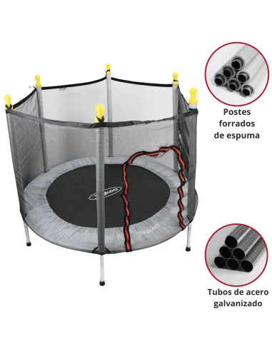 Trampolín Infantil Brincolín 140 cm 55 Pulgadas con Red de Seguridad hasta 50 kg con 36 Resortes de Acero Galvanizado | Joykoo Tienda Oficial