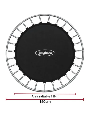Trampolín Infantil Brincolín 140 cm 55 Pulgadas con Red de Seguridad hasta 50 kg con 36 Resortes de Acero Galvanizado | Joykoo Tienda Oficial