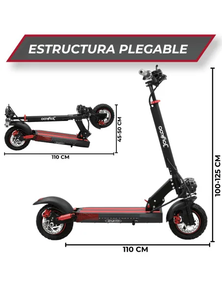 Scooter Eléctrico para Adultos Plegable Motor 500W Batería de Litio Freno de Disco Doble Suspensión Luces LED | Joykoo Tienda Oficial