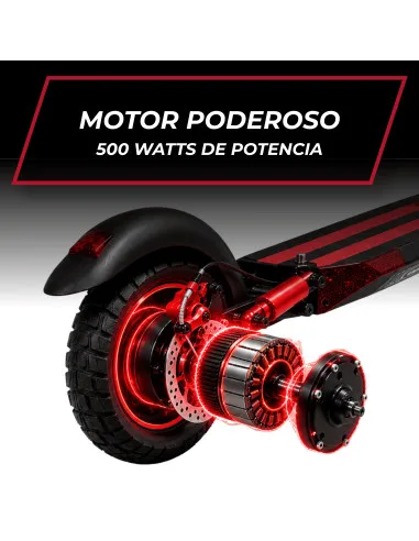 Scooter Eléctrico para Adultos Plegable Motor 500W Batería de Litio Freno de Disco Doble Suspensión Luces LED | Joykoo Tienda Oficial