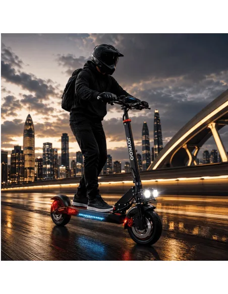 Scooter Eléctrico para Adultos Plegable Motor 500W Batería de Litio Freno de Disco Doble Suspensión Luces LED | Joykoo Tienda Oficial