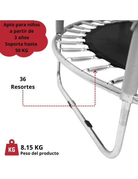 Trampolín Infantil Con Red De Seguridad 140 cm 55 Pulgadas Soporta Hasta 50 Kg Postes Acolchados 36 Resortes | Joykoo Tienda Oficial