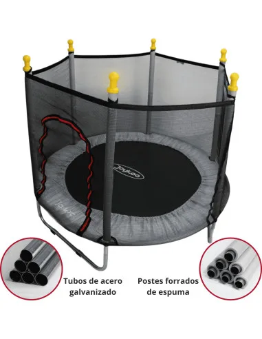 Trampolín Infantil Con Red De Seguridad 140 cm 55 Pulgadas Soporta Hasta 50 Kg Postes Acolchados 36 Resortes | Joykoo Tienda Oficial