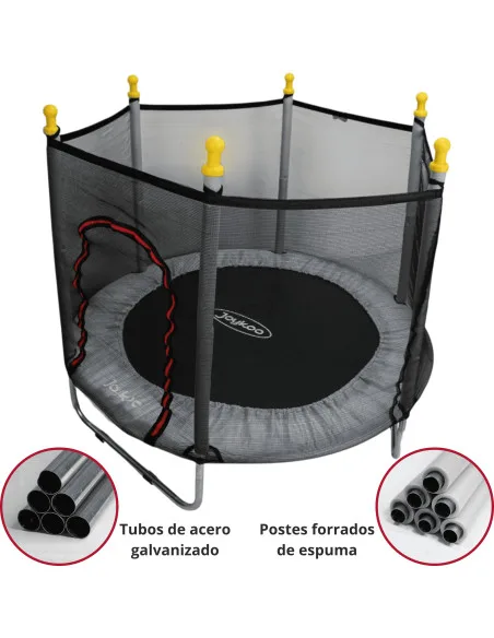 Trampolín Infantil Con Red De Seguridad 140 cm 55 Pulgadas Soporta Hasta 50 Kg Postes Acolchados 36 Resortes | Joykoo Tienda Oficial