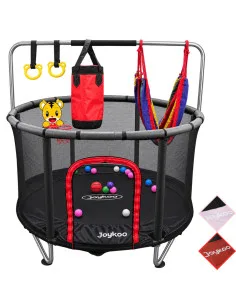 Trampolín Infantil 140 cm 55 Pulgadas Parque De Juegos Con Red De Seguridad Postes Acolchados 36 Resortes 50 kg Joykoo - 1