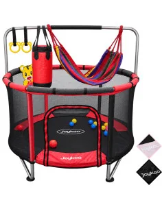 Trampolín Infantil 140 cm 55 Pulgadas Parque De Juegos Con Red De Seguridad Postes Acolchados 36 Resortes 50 kg Joykoo - 15