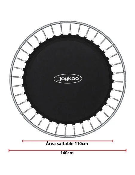 Trampolín Infantil Brincolín 140 cm 55 Pulgadas con Red de Seguridad Alta 36 Resortes Acero Galvanizado Soporta 50 kg | Joykoo Tienda Oficial