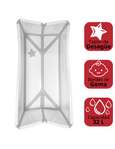 Bañera Plegable Para Bebé Antideslizante Con Tapón De Desagüe 6 A 18 Meses Hasta 25 Kg Joykoo - 1 2