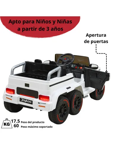 Montable Eléctrico Para Niños Camioneta 6x4 con Control Remoto Luces y Bluetooth Batería Recargable 12v | Joykoo Tienda Oficial
