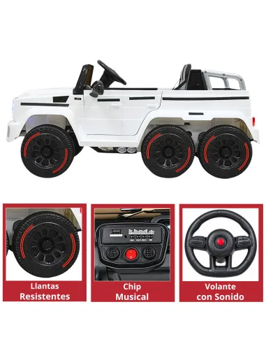Montable Eléctrico Para Niños Camioneta 6x4 con Control Remoto Luces y Bluetooth Batería Recargable 12v | Joykoo Tienda Oficial