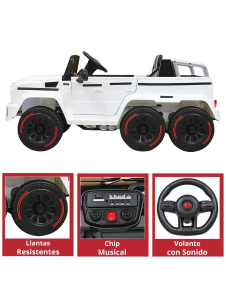 Montable Eléctrico Para Niños Camioneta 6x4 con Control Remoto Luces y Bluetooth Batería Recargable 12v | Joykoo Tienda Oficial