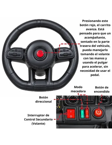 Montable Eléctrico Para Niños Camioneta 6x4 con Control Remoto Luces y Bluetooth Batería Recargable 12v | Joykoo Tienda Oficial