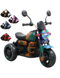 Moto Montable Eléctrica Retro Para Niños 3 Ruedas 6V Bluetooth Luces Música Desde 3 Años Hasta 25 Kg Joykoo - 1