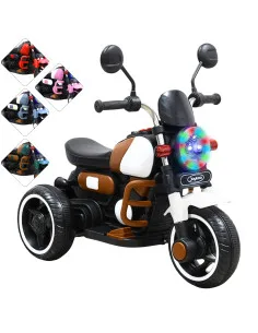 Moto Montable Eléctrica Retro Para Niños 3 Ruedas 6V Bluetooth Luces Música Desde 3 Años Hasta 25 Kg Joykoo - 1 2