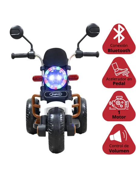 Moto Montable Eléctrica Retro Para Niños 3 Ruedas 6V Bluetooth Luces Música Desde 3 Años Hasta 25 Kg | Joykoo Tienda Oficial