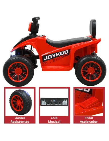 Cuatrimoto Montable Eléctrica Para Niños Con Luces Y Sonido Batería Recargable 6V A Partir De 3 Años | Joykoo Tienda Oficial