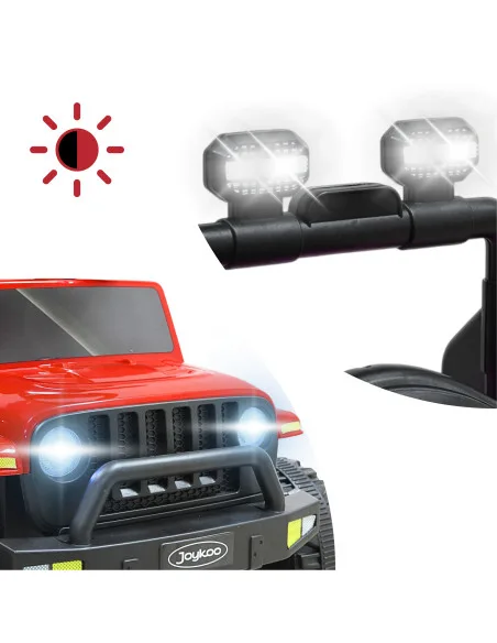 Montable Eléctrico Para Niños Con Bastón Dirigible Luces y Sonido Batería Recargable 12V A Partir De 3 Años Hasta 25 kg | Joykoo Tienda Oficial
