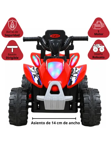 Montable Eléctrico para Niños 6V con Bastón Dirigible Luces y Música, Pedal Acelerador Apto a partir de 3 o hasta 25 kg | Joykoo Tienda Oficial