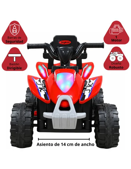 Montable Eléctrico para Niños 6V con Bastón Dirigible Luces y Música, Pedal Acelerador Apto a partir de 3 o hasta 25 kg | Joykoo Tienda Oficial