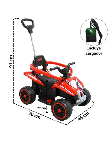 Montable Eléctrico para Niños 6V con Bastón Dirigible Luces y Música, Pedal Acelerador Apto a partir de 3 o hasta 25 kg | Joykoo Tienda Oficial