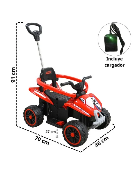 Montable Eléctrico para Niños 6V con Bastón Dirigible Luces y Música, Pedal Acelerador Apto a partir de 3 o hasta 25 kg | Joykoo Tienda Oficial