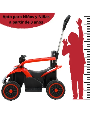 Montable Eléctrico para Niños 6V con Bastón Dirigible Luces y Música, Pedal Acelerador Apto a partir de 3 o hasta 25 kg | Joykoo Tienda Oficial