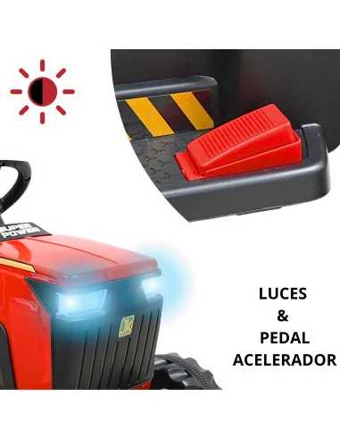 Montable Eléctrico Para Niños Mini Tractor Con Bastón Dirigible Volante Y Pedal Acelerador Luces Música Batería 12V | Joykoo Tienda Oficial