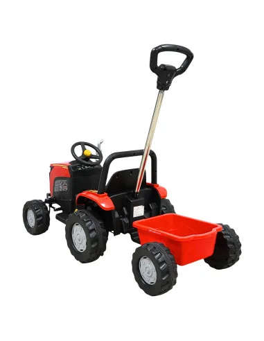 Montable Eléctrico Para Niños Mini Tractor Con Bastón Dirigible Volante Y Pedal Acelerador Luces Música Batería 12V | Joykoo Tienda Oficial