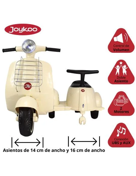 Motocicleta Montable Electrica Doble Asiento Sonido Luz Led 6v | Joykoo Tienda Oficial