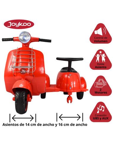 Motocicleta Montable Electrica Doble Asiento Sonido Luz Led 6v | Joykoo Tienda Oficial